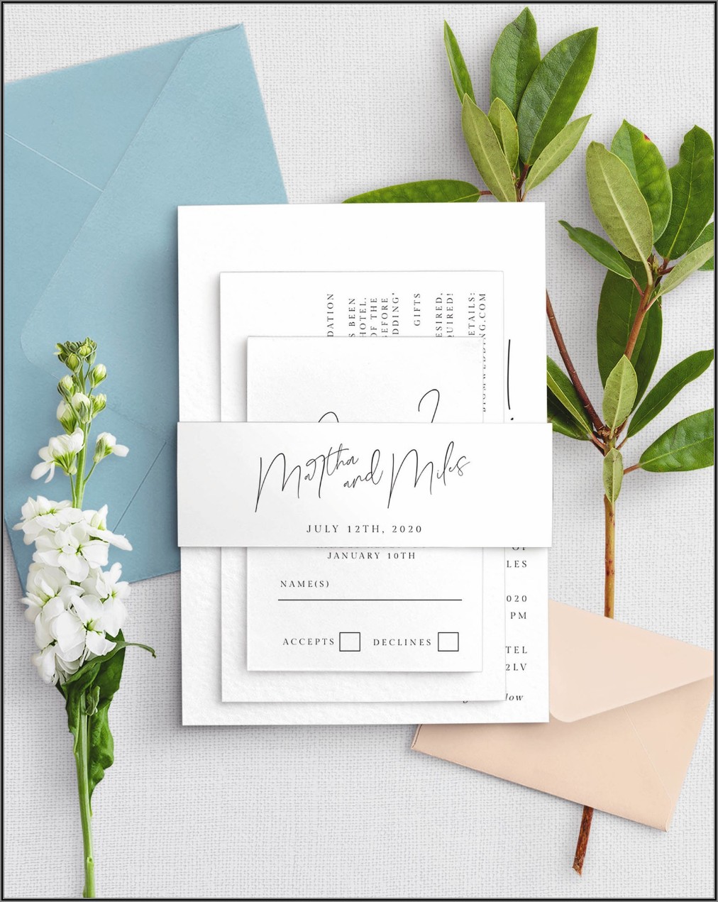 Free Wedding Invitation Belly Band Template