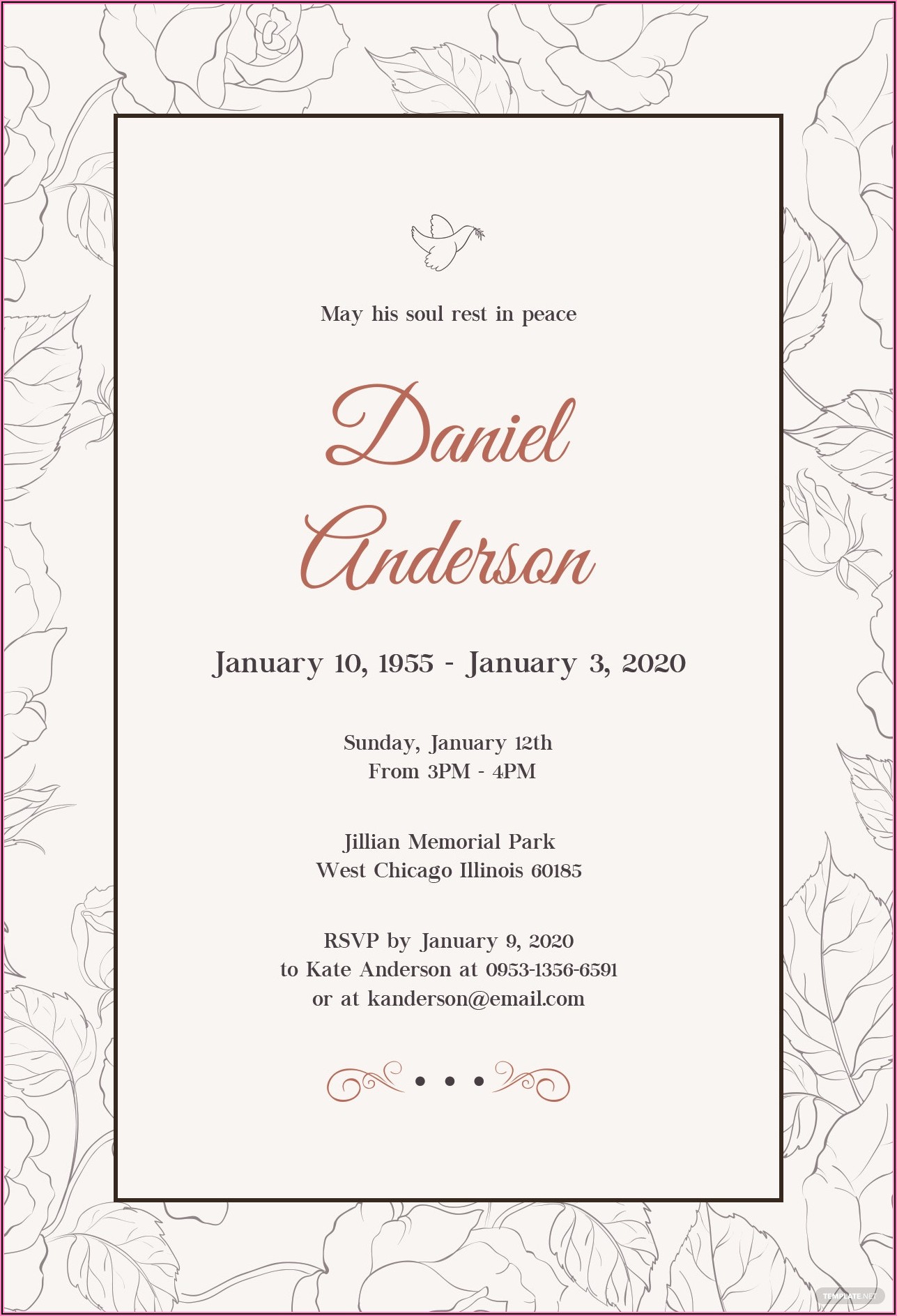 Funeral Invitation Template Word