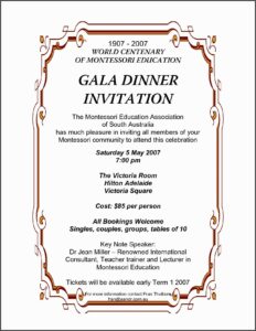 Gala Dinner Invitation Wording