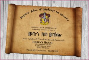 Harry Potter Birthday Invitation Template Download