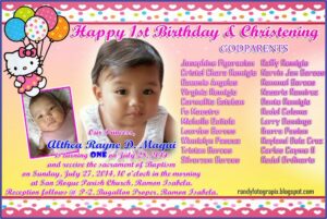 Hello Kitty Background For Invitation Christening
