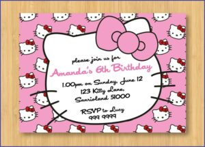 Hello Kitty Birthday Invitation Card Design