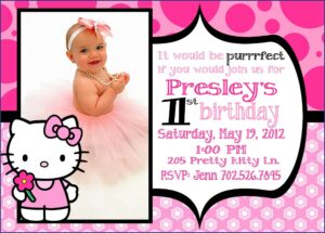 Hello Kitty Invitation Card