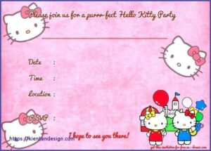Hello Kitty Invitation Card For Birthday
