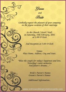 Hindu Wedding Invitation Card Template Editable