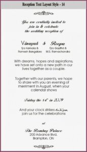 Hindu Wedding Invitation Card Wordings In English