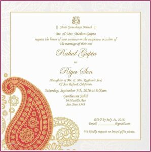 Hindu Wedding Invitation Wording Templates