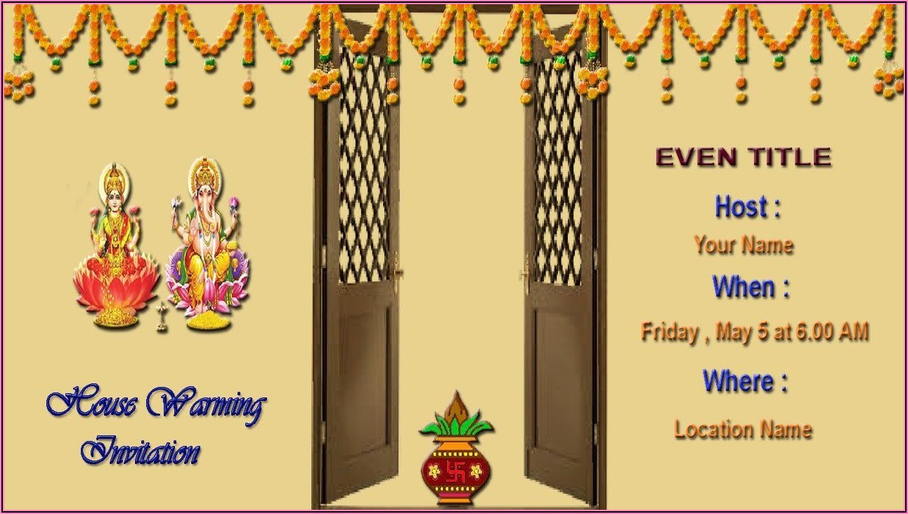 Indian Housewarming Invitation Cards Templates Free Download