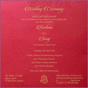 Indian Wedding Invitation Examples