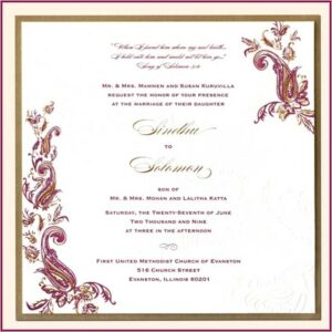 Indian Wedding Invitation Letter In English