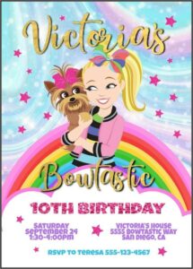 Jojo Siwa Birthday Invitations Digital
