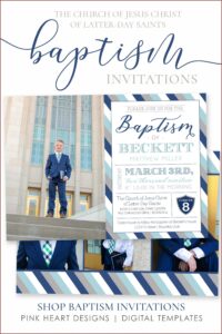 Lds Boy Baptism Invitations