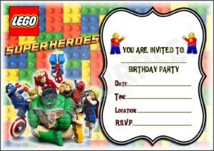 Lego Marvel Birthday Invitations