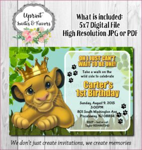 Lion King Birthday Invitations