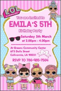 Lol Doll Birthday Invitations