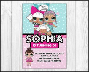 Lol Surprise Doll Party Invitations
