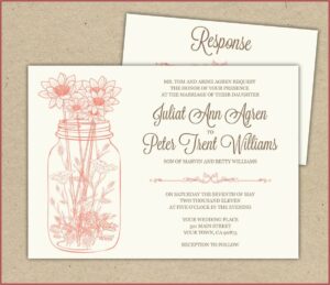 Mason Jar Wedding Invitations Template