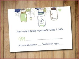 Mason Jar Wedding Invitations With Rsvp Cards
