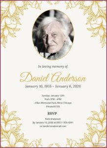 Memorial Service Invitation Template Word