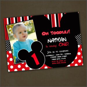 Mickey Mouse 1st Birthday Custom Invitations