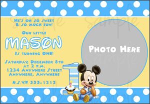 Mickey Mouse 1st Birthday Invitations Free