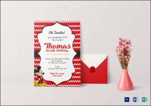 Mickey Mouse 1st Birthday Party Invitation Template