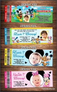 Mickey Mouse Clubhouse 1st Birthday Invitations