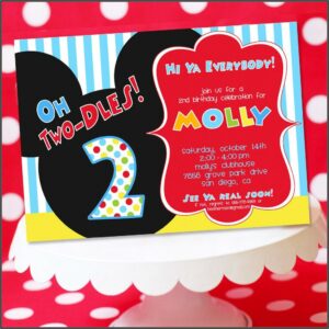 Mickey Mouse Clubhouse 2nd Birthday Invitations