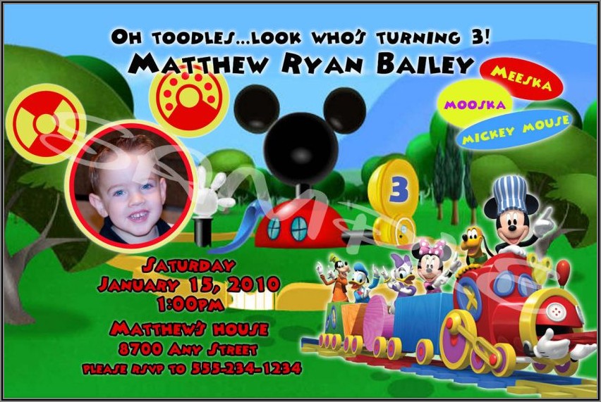 Mickey Mouse Clubhouse Birthday Invitations Personalized