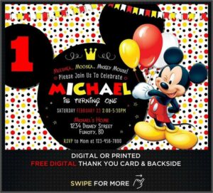 Mickey Mouse Clubhouse First Birthday Invitations