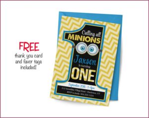 Minions First Birthday Invitation