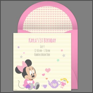 Minnie Mouse 1st Birthday Invitations Online