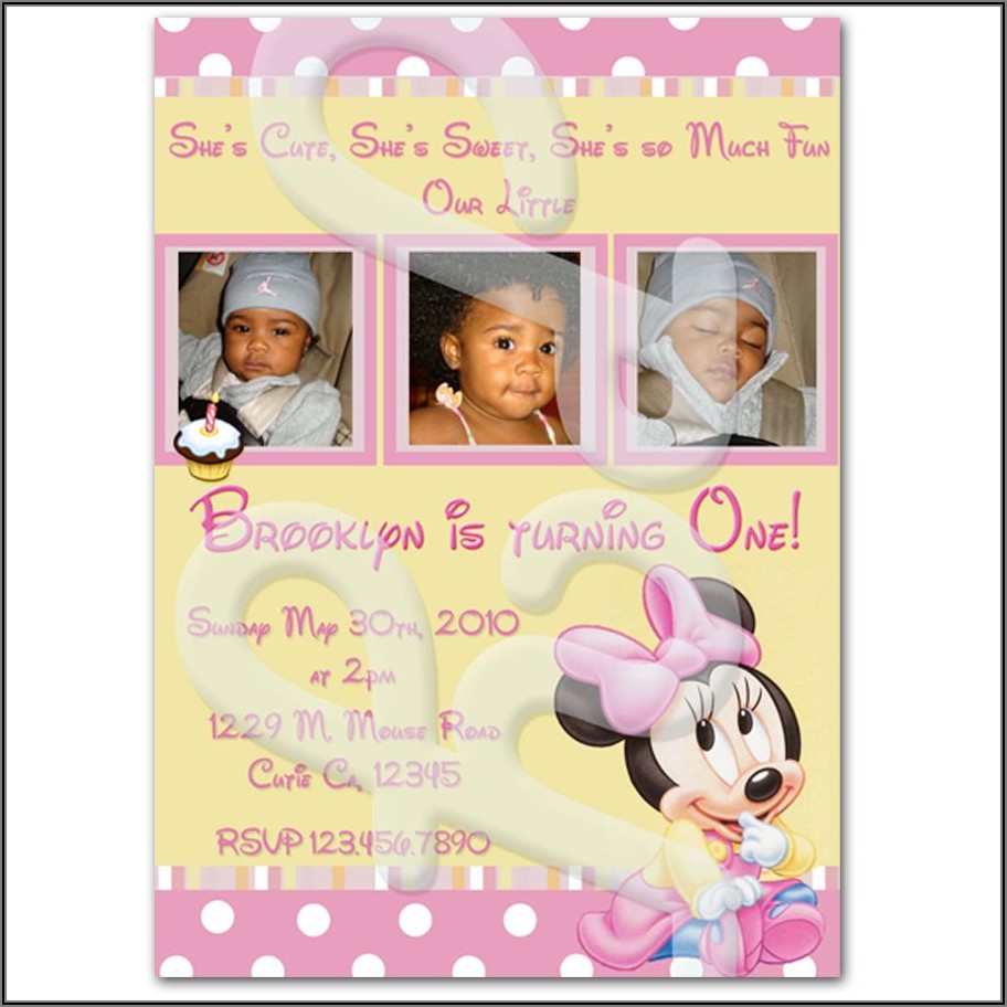 Minnie Mouse 1st Birthday Personalized Invitations