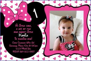 Minnie Mouse Pink And Gold Invitation Template