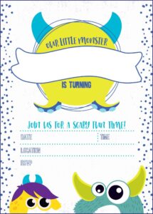 Monster Birthday Invitations Free