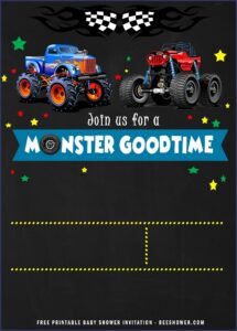 Monster Jam Birthday Invitations Free Printable