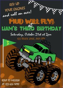 Monster Truck Birthday Invitations Party City