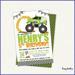 Monster Truck Birthday Invite