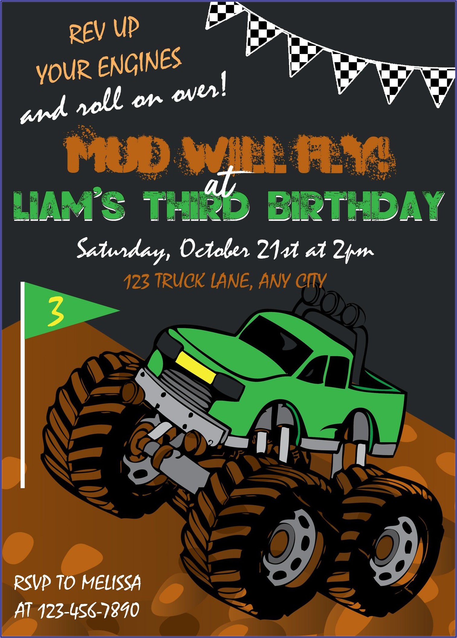 Monster Truck Birthday Party Invitations Free
