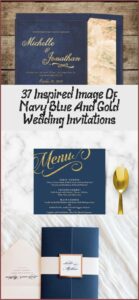 Navy Blue And Gold Wedding Invitations