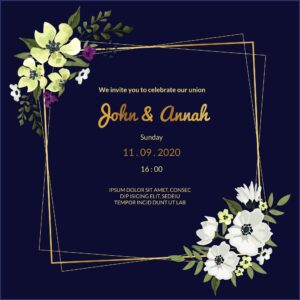 Navy Blue Wedding Invitation Background