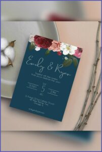 Navy Blue Wedding Invitation Templates
