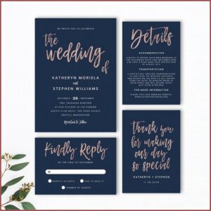Navy Blue Wedding Invitations Templates