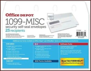 Office Depot Envelopes 1099