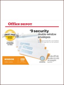 Office Depot Envelopes Sizes