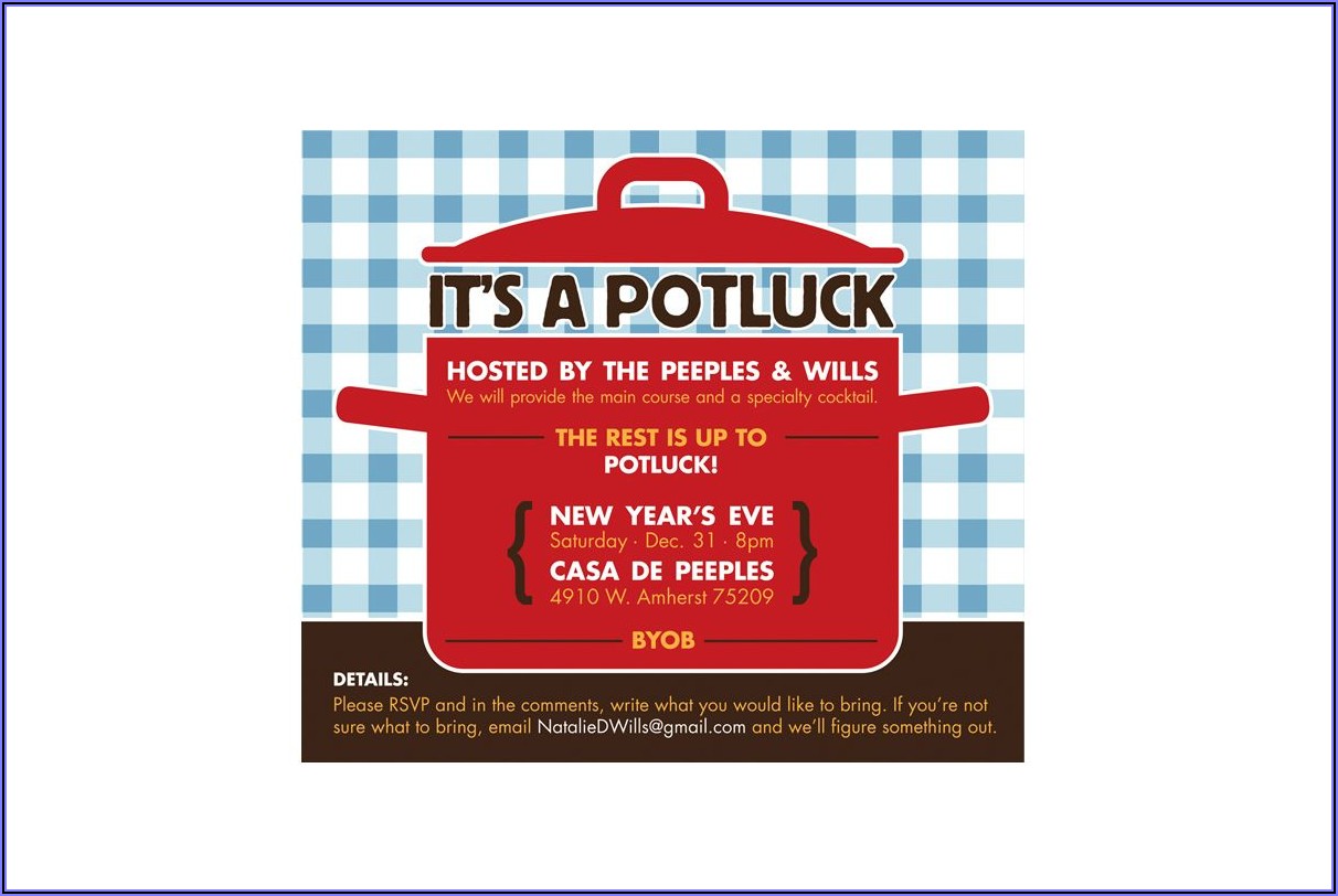 Office Thanksgiving Potluck Invitation Email Example