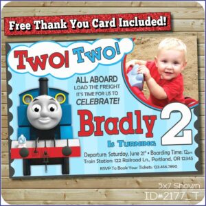 Personalized Thomas The Train Birthday Invitations