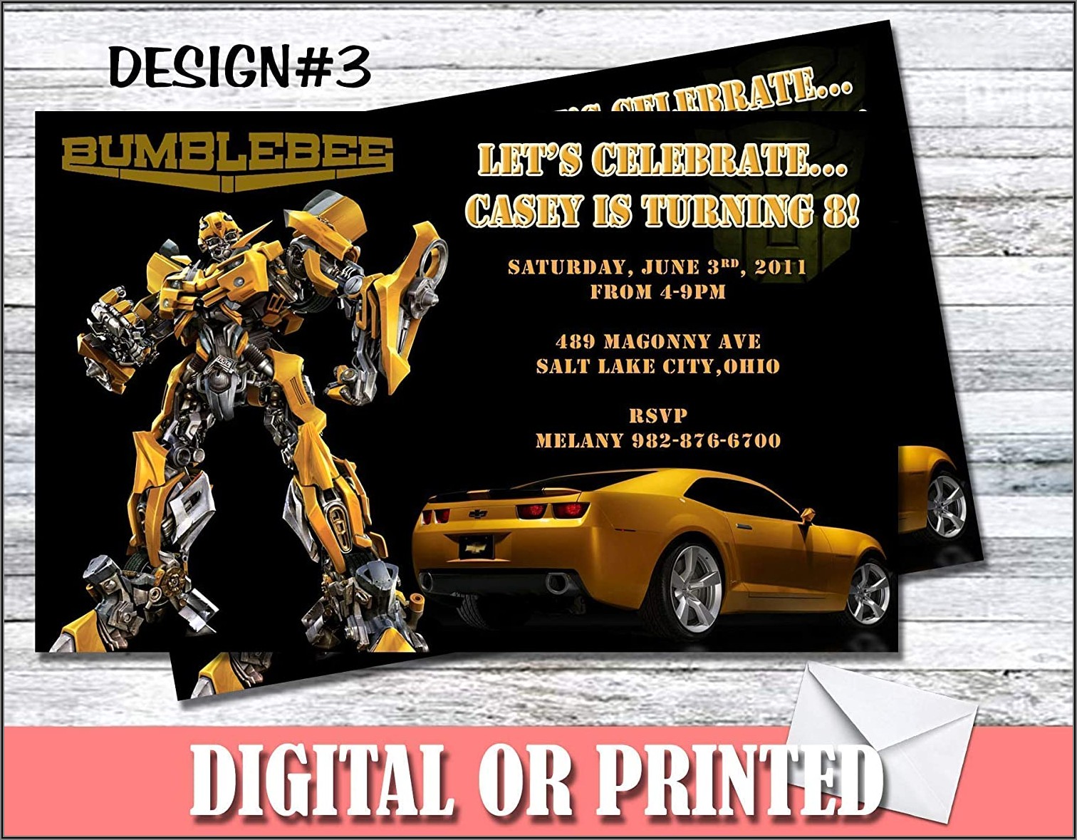 Personalized Transformers Birthday Invitations