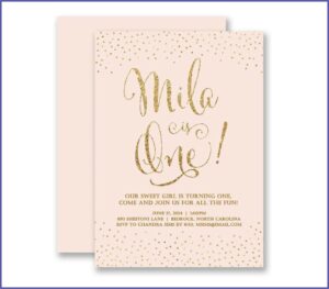 Pink And Gold Birthday Invitations