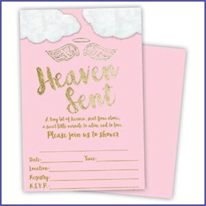 Pink And Gold Blank Invitations